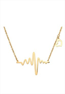 Gold U Make My Heartbeat Necklace