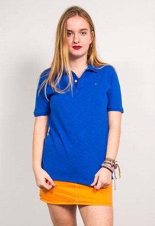 TOMMY HILFIGER VINTAGE 90'S BLUE POLO T-SHIRT