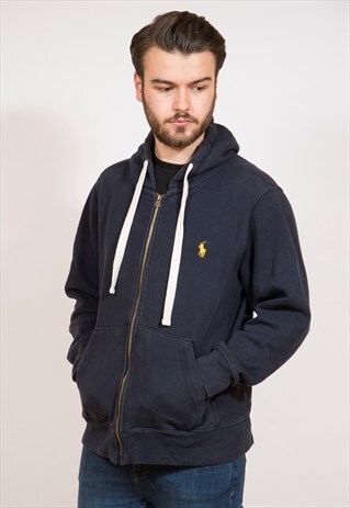 RALPH LAUREN NAVY BLUE HOODIE TOP L
