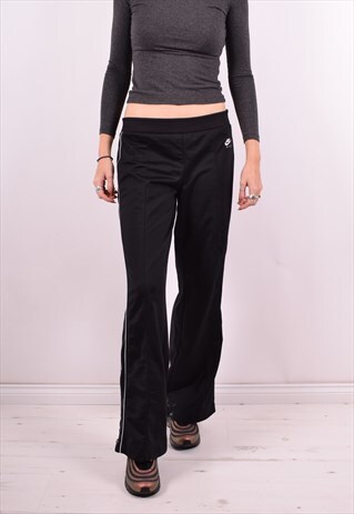 NIKE WOMENS VINTAGE TRACKSUIT TROUSERS W30 L32 BLACK 90'S