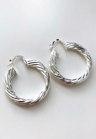 SILVER HOOP EARRINGS