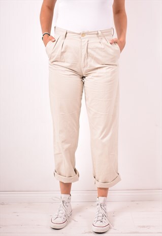 POLO RALPH LAUREN WOMENS VINTAGE TROUSERS W28 L29 BEIGE 90S
