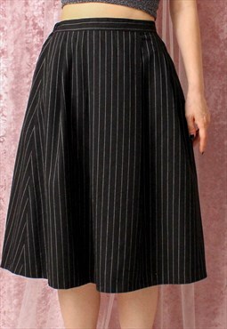 Vintage Skirt Stripes Black White S B201