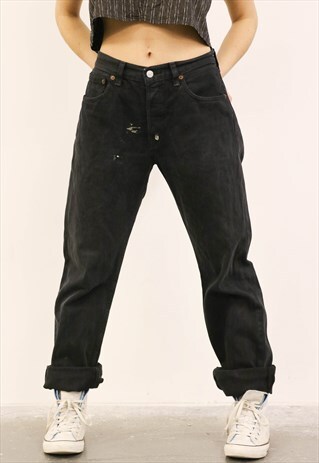 LEVI'S VINTAGE BLACK PAINT 501 MOM JEANS