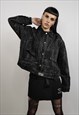 CATWALK DENIM JACKET REVERSED POCKETS JEAN BOMBER JACKET 