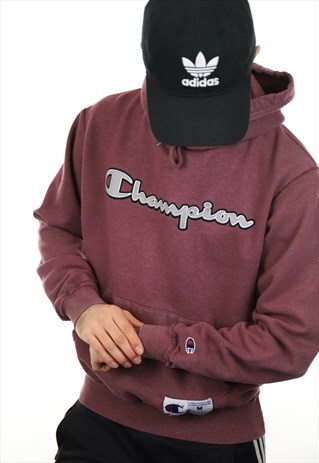 VINTAGE CHAMPION HOODIE RED