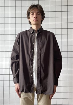 Vintage POLO RALPH LAUREN Shirt Button Up Long Sleeve Brown