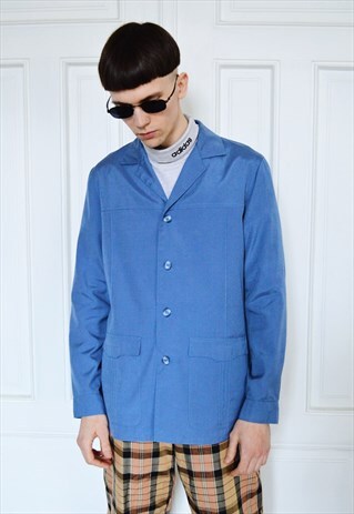 RARE VINTAGE 70S BLUE LANVIN LIGHTWEIGHT JACKET