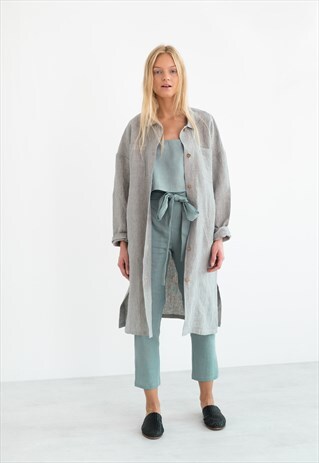 IRIS LINEN SHIRT DRESS / OVERSIZED LONG DRESS