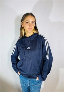 Vintage 90s adidas Classic 3 Stripe Embroidered Hoodie