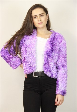 VINTAGE PURPLE FLUFFY CARDIGAN