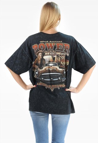 VINTAGE WILD WEST TEE SHIRT CAR PRINT