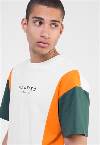 GREEN & ORANGE BASIC T-SHIRT