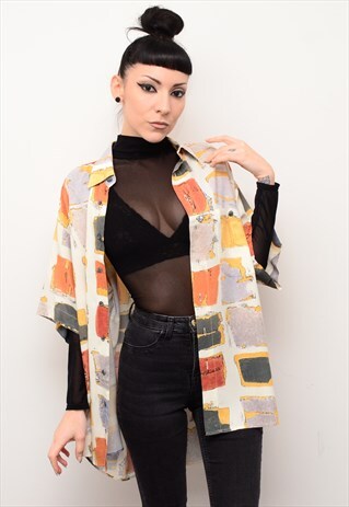 VINTAGE 90'S COUNTRY CHIC PATTERNED OVERSIZED SHIRT