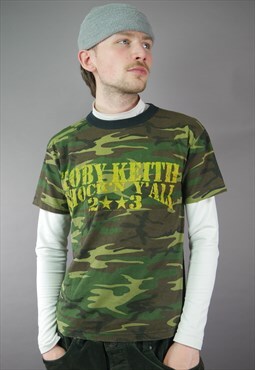 Vintage Toby Keith Camo Graphic T-Shirt in Green