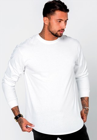 ESSENTIAL 3/4 BLANK LONG SLEEVED T-SHIRT - WHITE