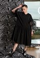 BLACK RUFFLE DRESS, BLACK TULLE DRESS, BLACK GOTHIC DRESS