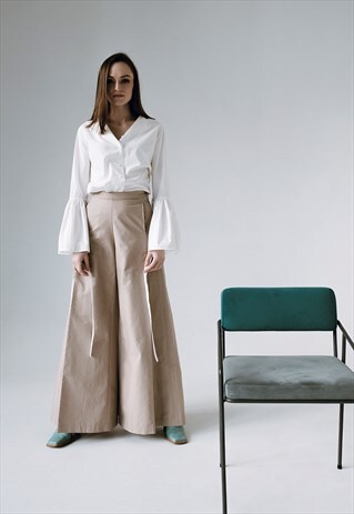 BEIGE PALAZZO PANTS