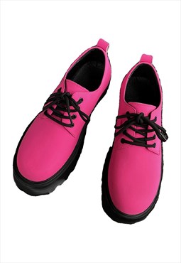 Pink punk boots tractor shoes Barbie brogues rave trainers