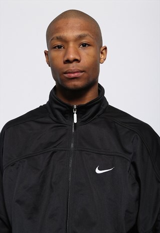 VINTAGE NIKE LOGO TRACK TOP JACKET BLACK