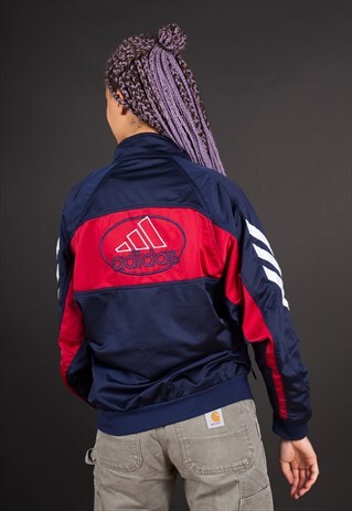 BLUE BIG LOGO ADIDAS TRACK TOP JACKET