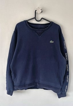 Lacoste navy blue taped sweatshirt sportswear small 