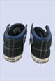 NAVY BLUE BLACK COTTON CANVAS PADDED ANKLE HIGH TOP TRAINERS