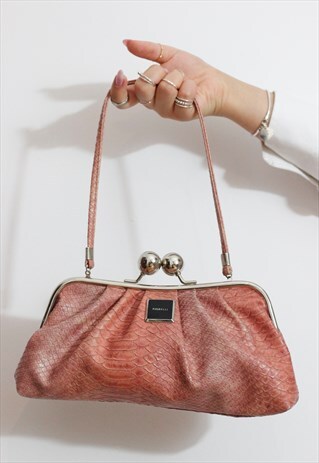 Y2K VINTAGE SNAKE SKIN HANDBAG WITH BADGE