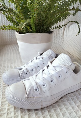 WHITE LEATHER LOW ALL STAR CONVERSE  UK3