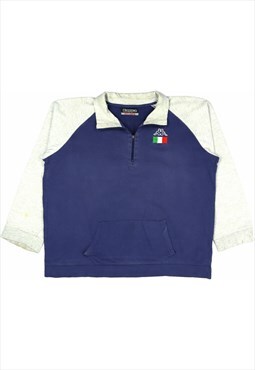 Kappa 90's Italy Quarter Zip Sweatshirt XXXLarge (3XL) Blue
