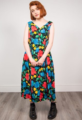 VINTAGE 90'S FLORAL MIDI DRESS