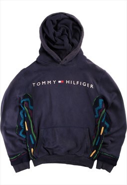 Vintage 90's Tommy Hilfiger Hoodie Spellout Navy