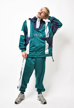 Adidas Originals vintage tracksuit in green colour men 90s