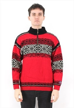 Vintage Men M New Wool Jumper Pullover Sweater Norwegian Top