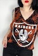 Bleached cropped oakland raiders shirt size medium 
