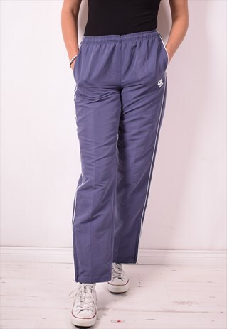 LOTTO WOMENS VINTAGE TRACKSUIT TROUSERS MEDIUM BLUE 90S