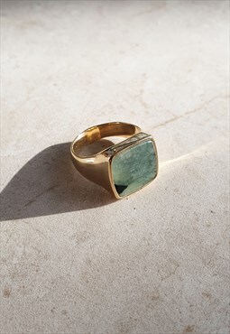 Ray Signet  Emerald & Gold Vermeil