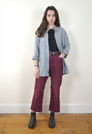 90S VINTAGE GREY FLANNEL SHIRT