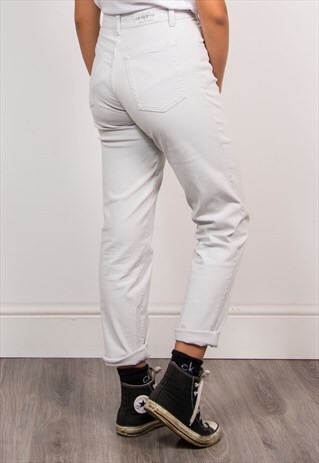 VINTAGE 90'S WHITE HIGH WAIST DENIM JEANS
