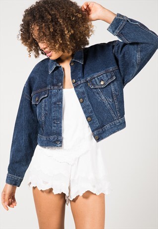 VINTAGE 80S LEVI'S CROP DENIM JACKET / S3431