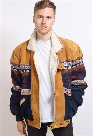VINTAGE AZTEC FLEECE LINED JACKET