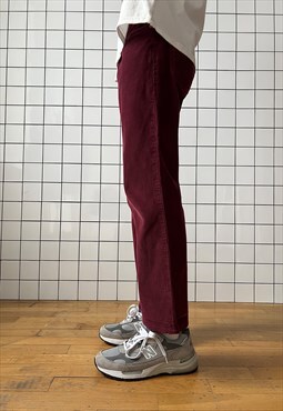 Vintage CALVIN KLEIN Corduroy Pants Cropped 90s Red