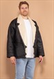 VINTAGE 70'S MEN SHEARLING COAT IN BLACK
