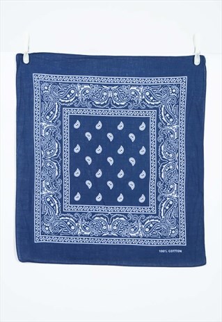 VINTAGE 80S BANDANA SCARF BLUE