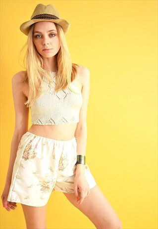 70'S STYLE HIPPIE FLORAL PATTERN OVERSIZED SHORTS CULOTTES