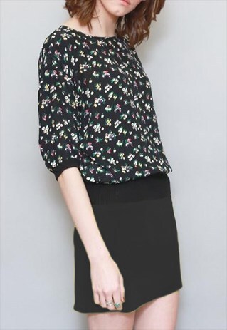 VINTAGE 1970'S UNGARO DITSY FLORAL TOP
