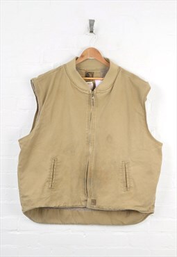 Vintage Berne Workwear Vest Gilet Sherpa Lined Beige XXXL