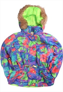 Vintage 90's Ellesse Puffer Jacket Retro Ski Jacket Hooded