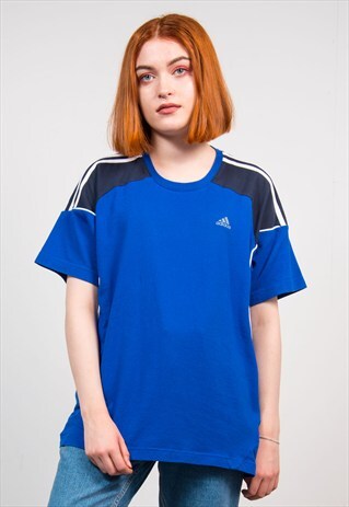 VINTAGE 90'S ADIDAS BLUE T-SHIRT