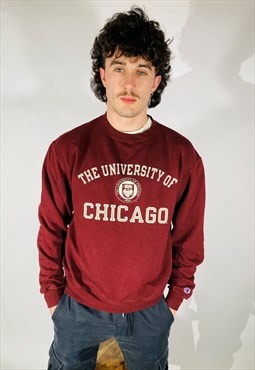 Vintage Size M Champion Chicago Sweatshirt in Red